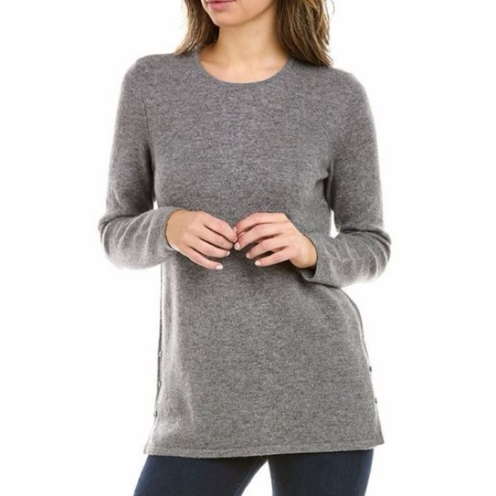 J. McLaughlin Hendley Grey 100% Cashmere Sweater Size Small
